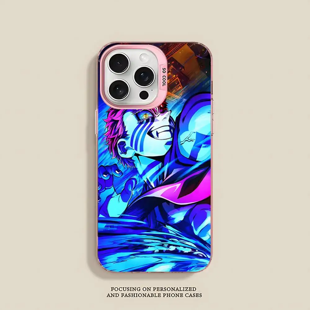 D-Demon Akaza S-Slayer Phone Case For IPhone 17 16 15 14 11 12 13 Pro Max Plus Pro Colored Silver Cover