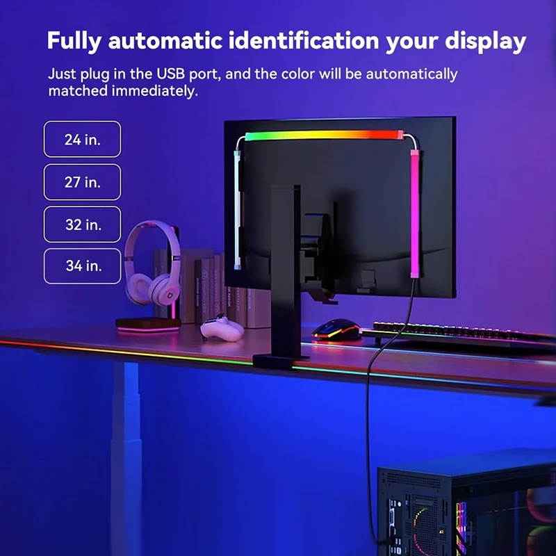 หน้าจอคอมพิวเตอร์การซิงโครไนซ์ Light Strip Monitor Ambilight ไฟ LED Ambient Lighting PC Backlight Pickup Light ห้องเกม