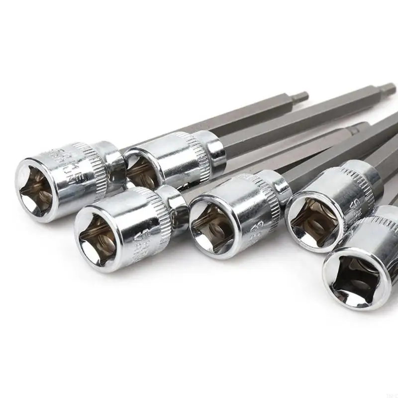 T8UC for Extra Long Allen/Torx Bit Socket Set 3/8” Metric 3mm-10mm 7 Pieces
