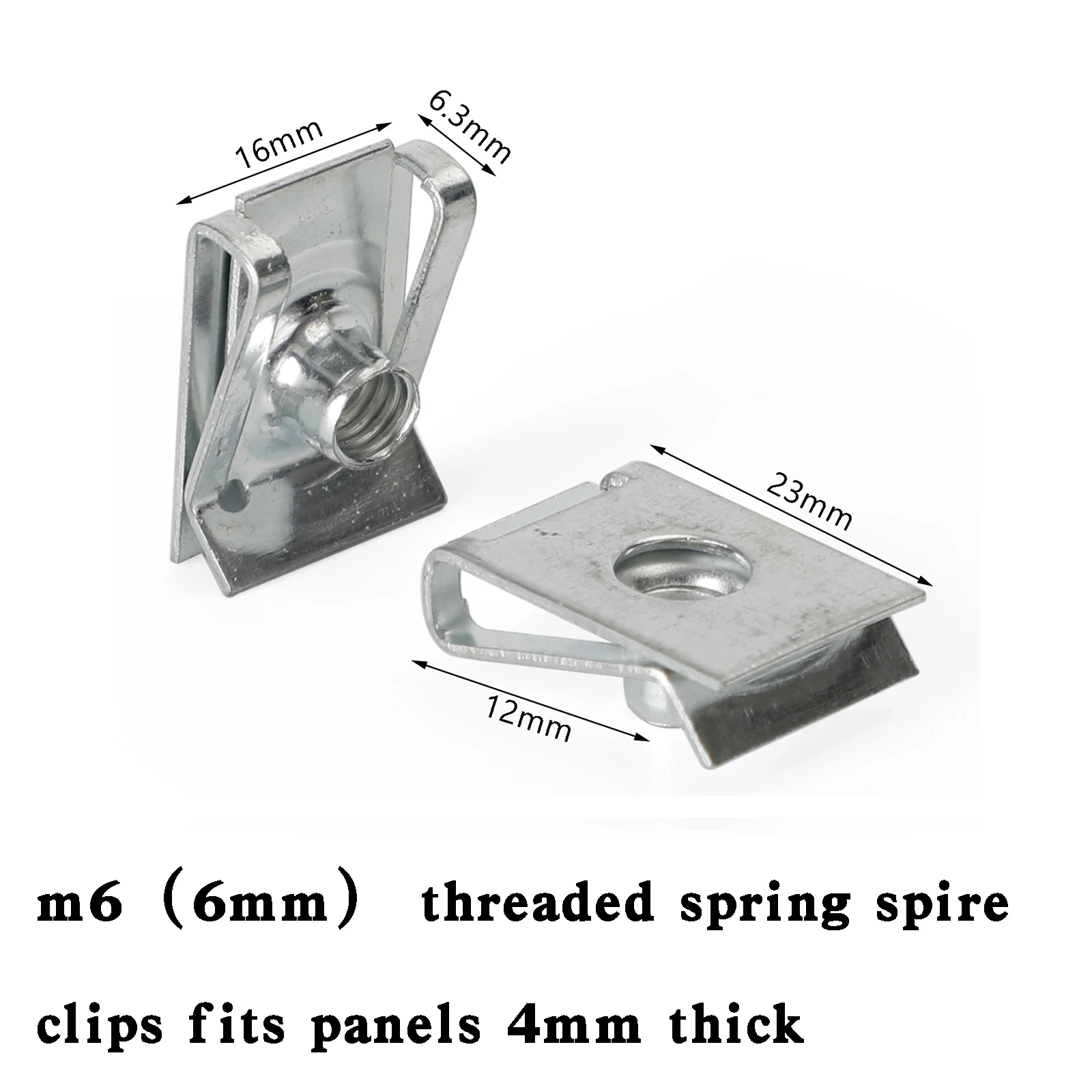 Areyourshop 20x Fairing Clips M6 6mm Bodywork Panel Spire Clip Motorcycle Speed Clips U Nut motor parts