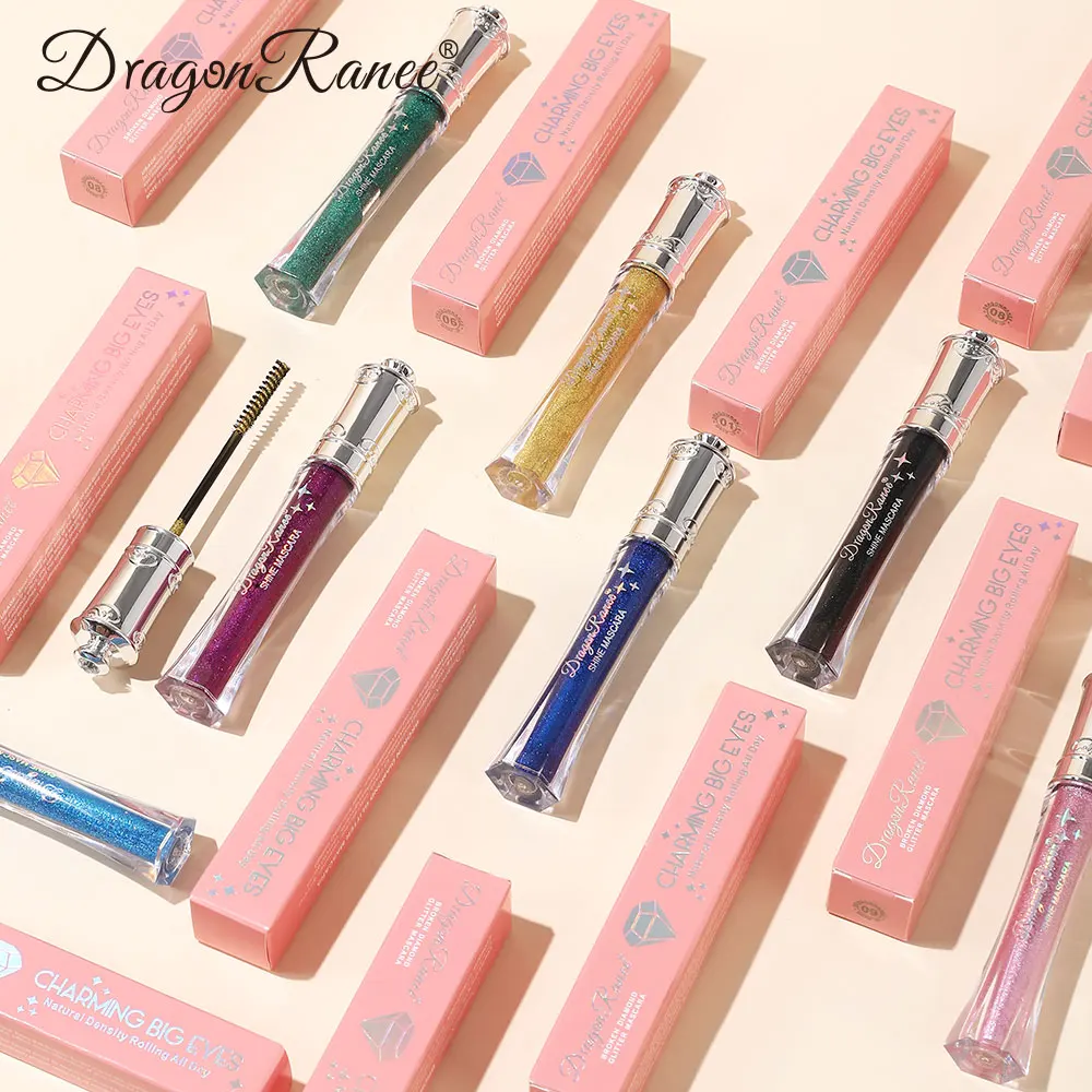 Mascara diamant scintillant, miroitant fin, mascara lisse et soyeux, Modification des yeux, Mascara imperméable, longue durée et polyvalent