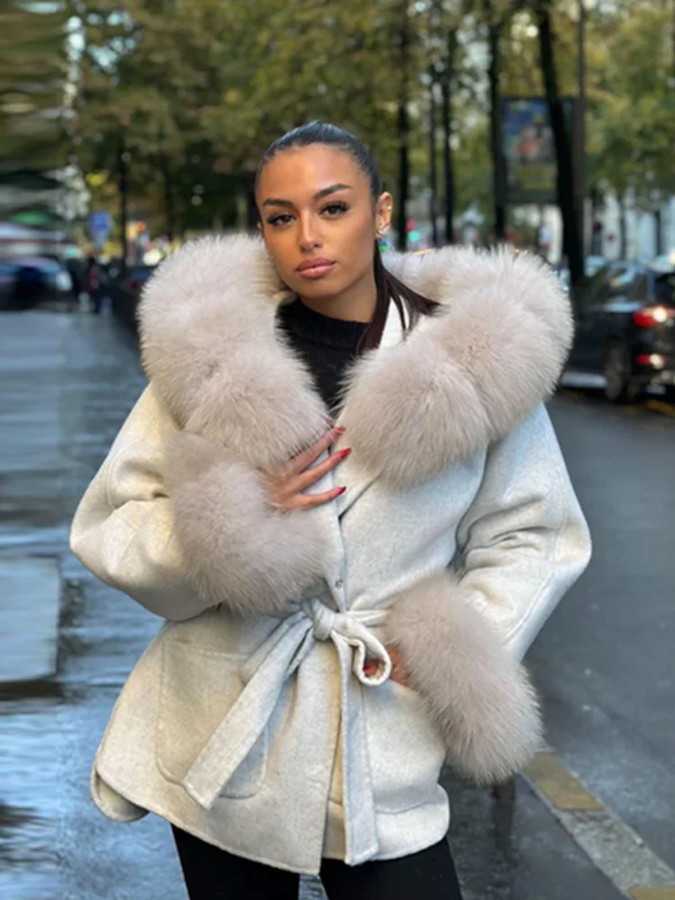 Abrigo elegante de lana a rayas para mujer, moda de manga larga con cuello levantado, prendas de vestir femeninas de un solo pecho, chaqueta de Otoño Invierno 2025 para mujer