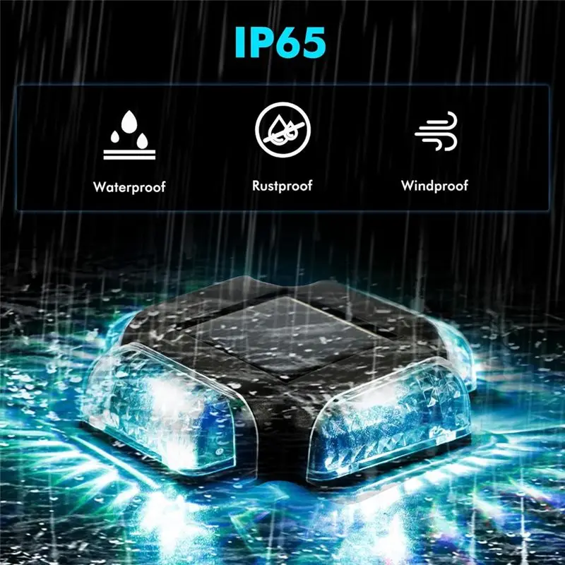 AB11-4Pack Solar Pool Deck Lights Pool Side Floor Lights,Outdoor Above Ground And Inground Swimming Pools Accessories