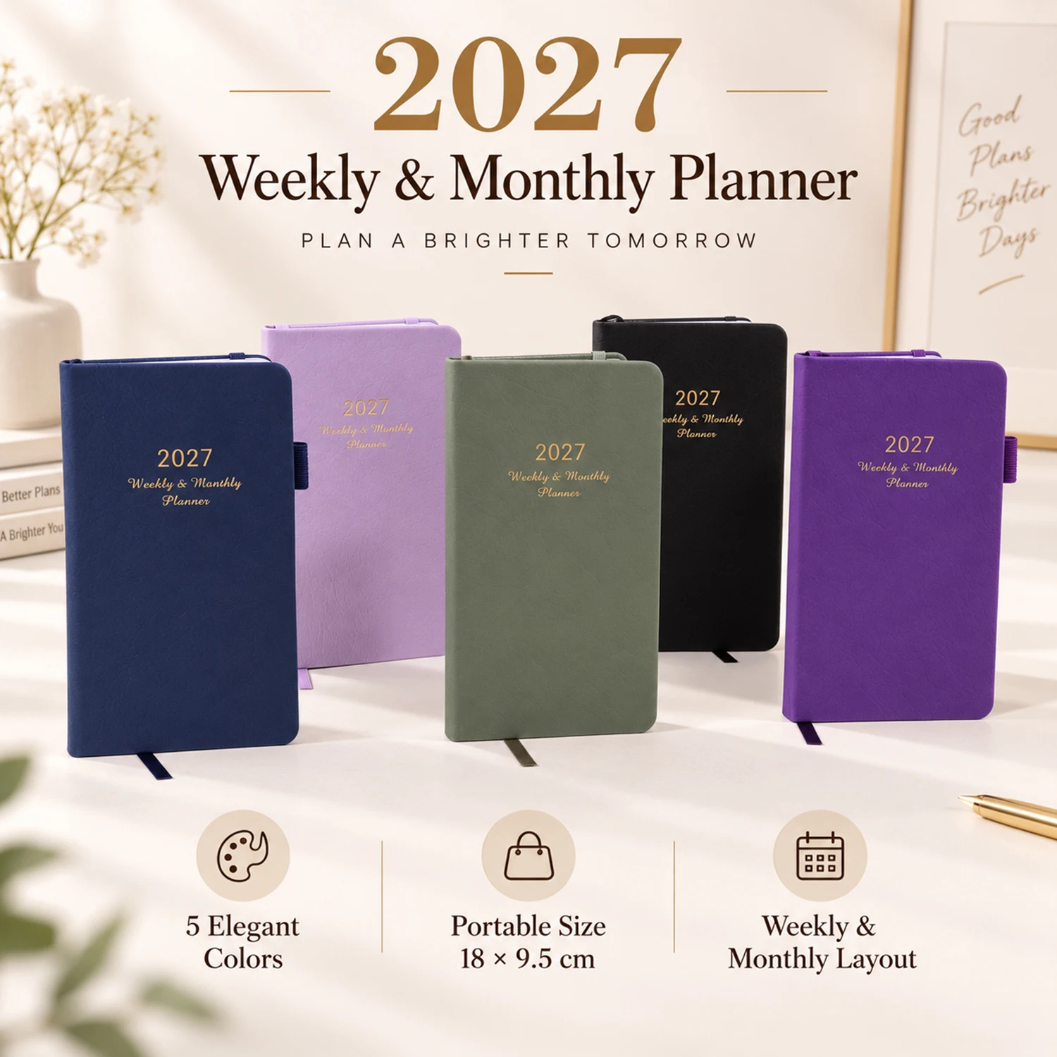 2027 Weekly & Monthly Pocket P - огляд і ціна Leather Work Diary Covers