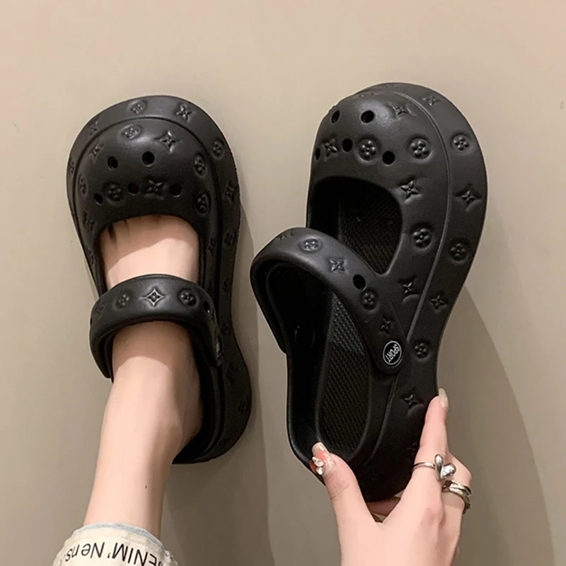 Summer Women Slippers Platform Clogs Garden Shoes Outdoor Beach Sandals Female Casual Indoor Home Bathroom Slides Chunky Mules