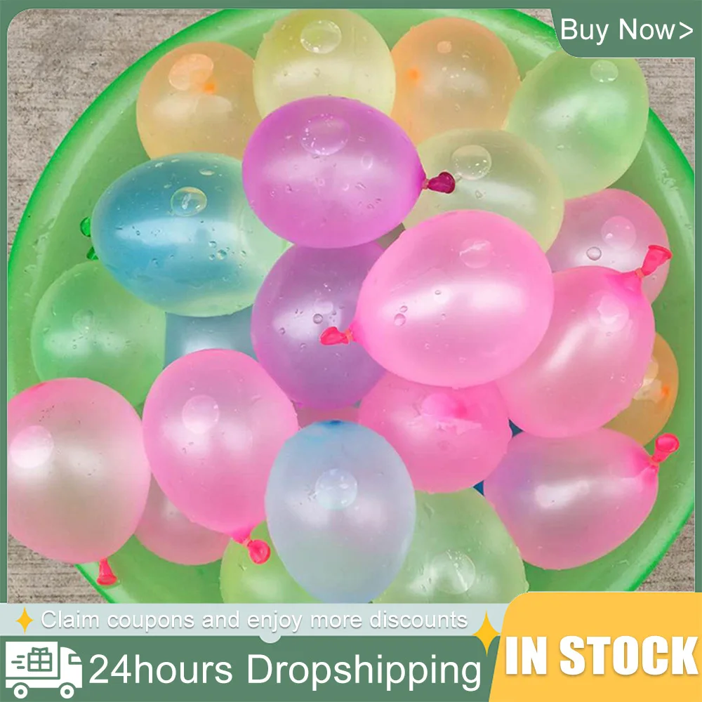 111pcs Multicolor Latex Filling Water Balloon Kids Summer Outdoor Beach Toy Easy Kit Latex Filling Water Bomb Ball Fight Games