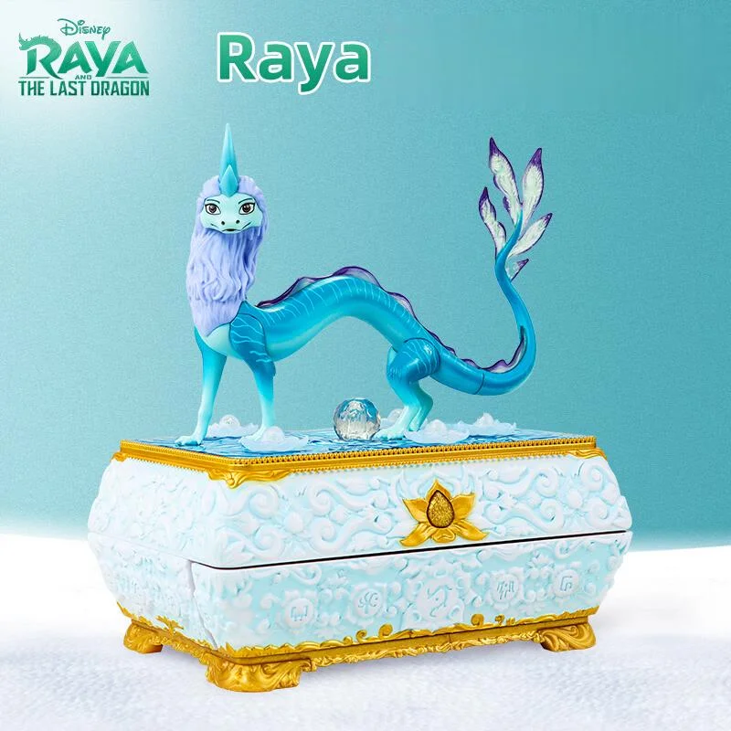 

Disney Anime Movie Raya And The Last Dragon Raya Princess Luminous Necklaces Music Box Action Figures Collection Kids Toys Gifts