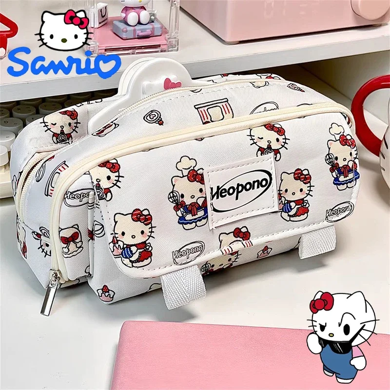 

Sanrio Hello Kitty сумка-карандаш большой емкости пенал с героями мультфильмов канцелярские сумки студенческий креативный чехол для ручек с клапаном школьные принадлежности