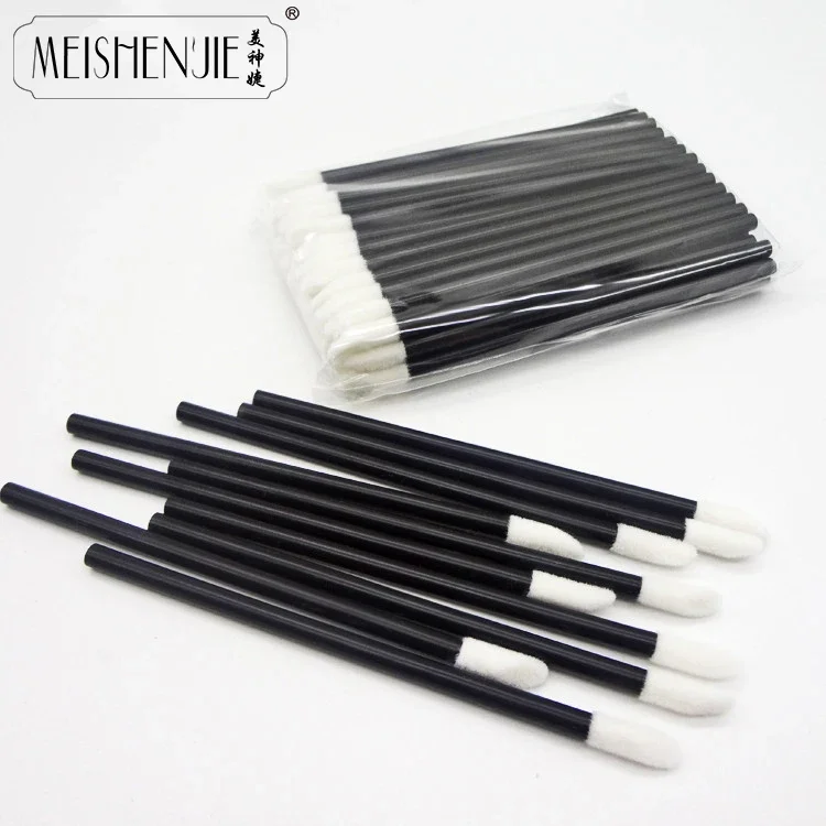 Descartável Lip Brush Set, cílios e maquiagem Ferramentas, Lash Extension, aplicador rímel, Batom Wands, cosméticos, 50 PCs