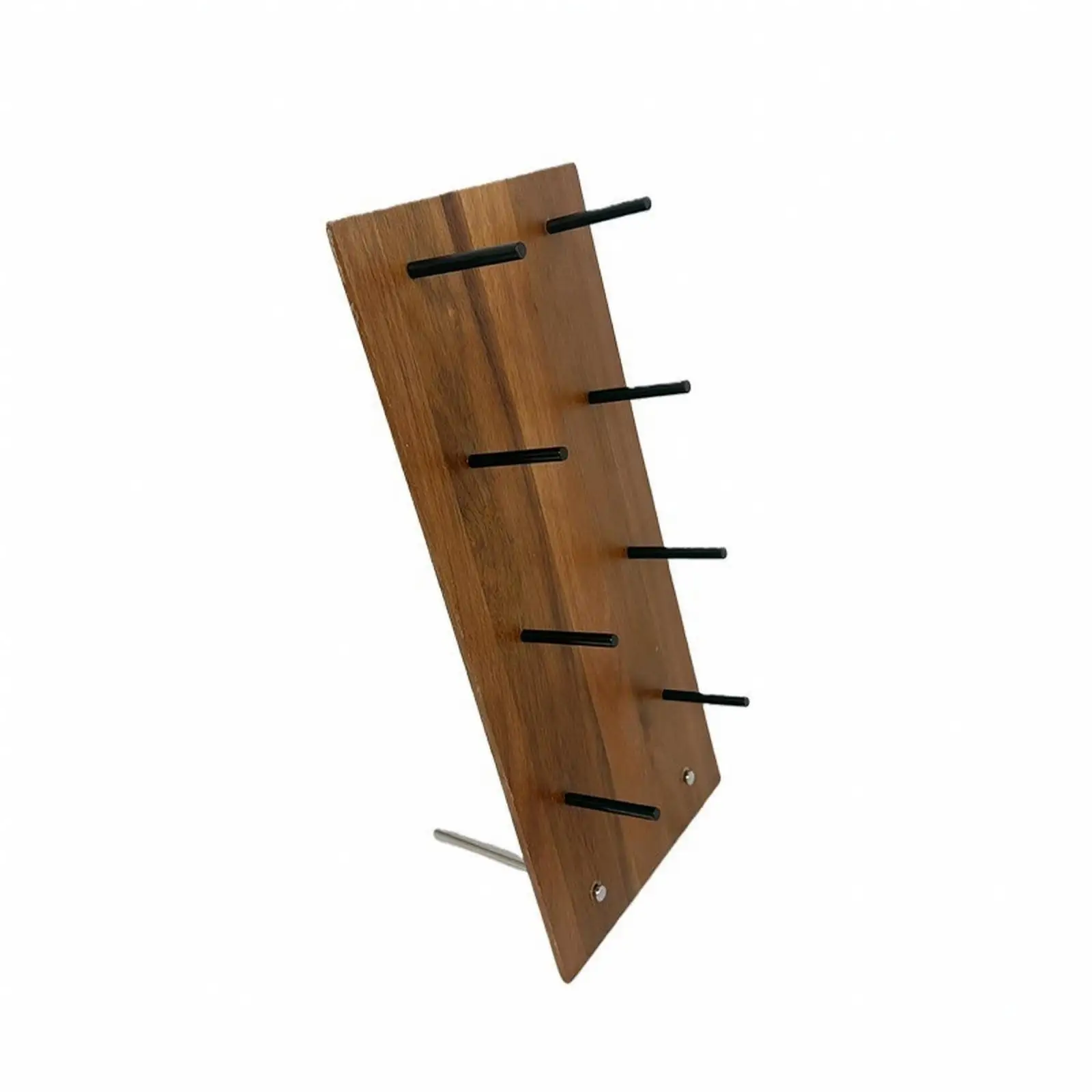 Acacia Wood Donut Stand with Pegs Stable Pastry Display Rack with Metal Rods Wooden Dessert Display Rack Long-Lasting