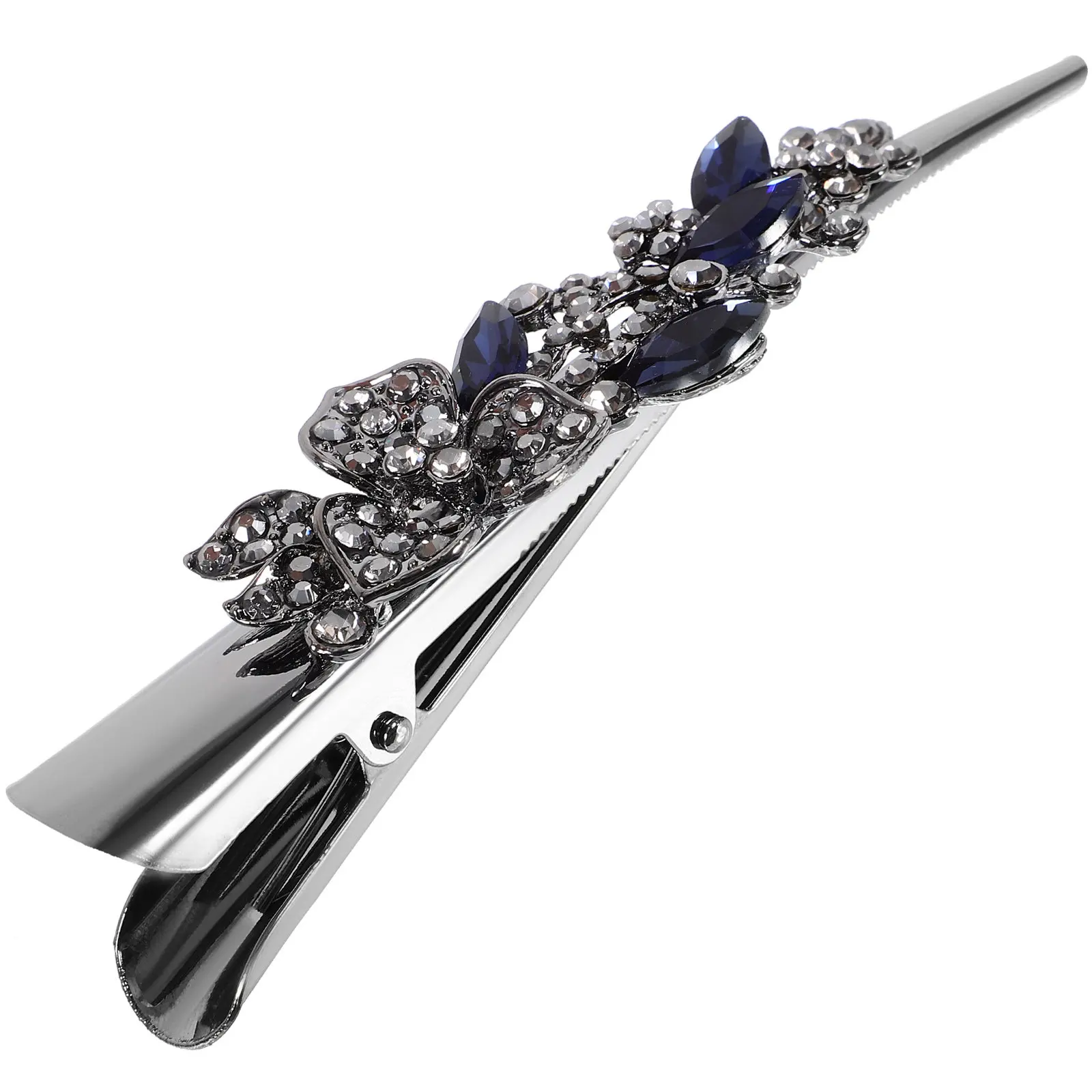 Rhinestone Alligator Hair Clip Large Vintage Style Hair Barrette for Styling Party Date Work Glamorous Look