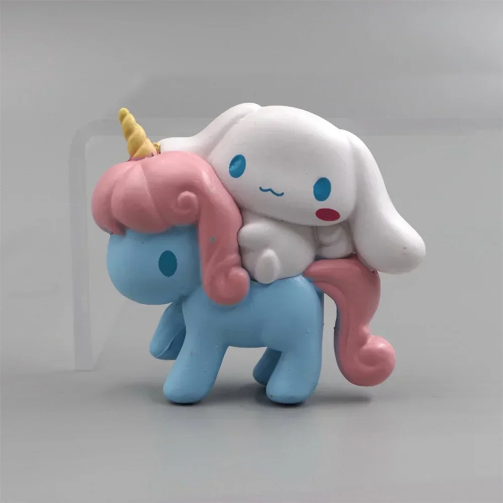 Аниме Фигурка Sanrio Trojan Horse Melody Cinnamoroll Единорог My Melody Kawaii декоративные игрушки рождественские подарки для детей