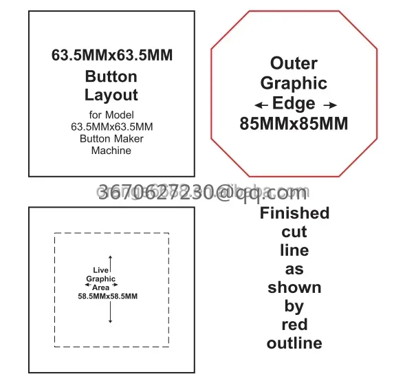 Máquina para hacer insignias de botón cuadrado, máquina para hacer insignias de nevera, imán para nevera, 63,5x63,5mm, 2,5 pulgadas