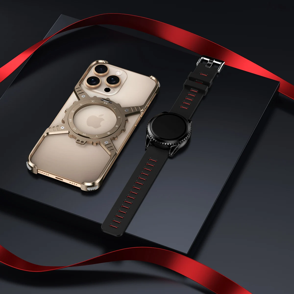 X-shaped Magnetic MagSafe Luminous Stand Phone Case For iPhone 14 13 15 16 Pro Max Plus Aluminum Hollow Rimless Bumper Cover