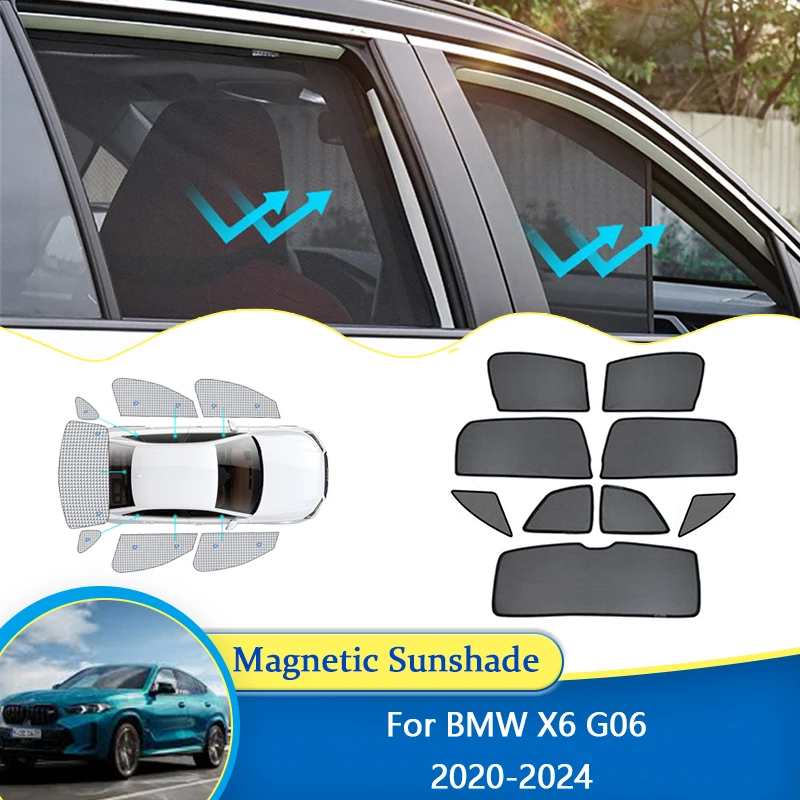 For BMW X6 G06 2020 2021 2022 2023 2024 UV Protection Shield Sunshade Side Visor Windshield Privacy Curtain Accessorie Auto Part