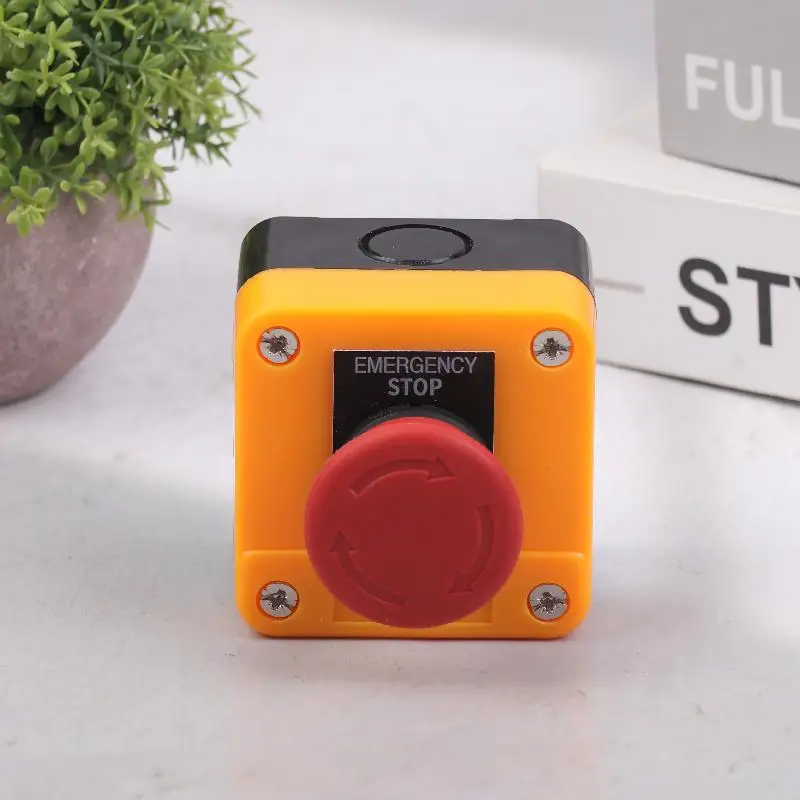 New 1NC E-stop Push Button Switch 10A Latching Button Switch CNC Exigent Stop Switch For Electrical Industrial Emergency Stop