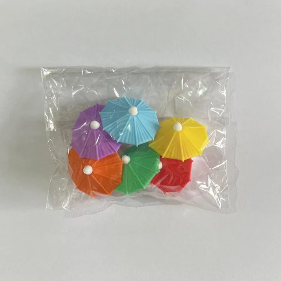 1Set Random Creative Umbrella Wine Glass Markers, Silicone Umbrella Type Red Wine Glass Recognizer Cup Differentiator Label