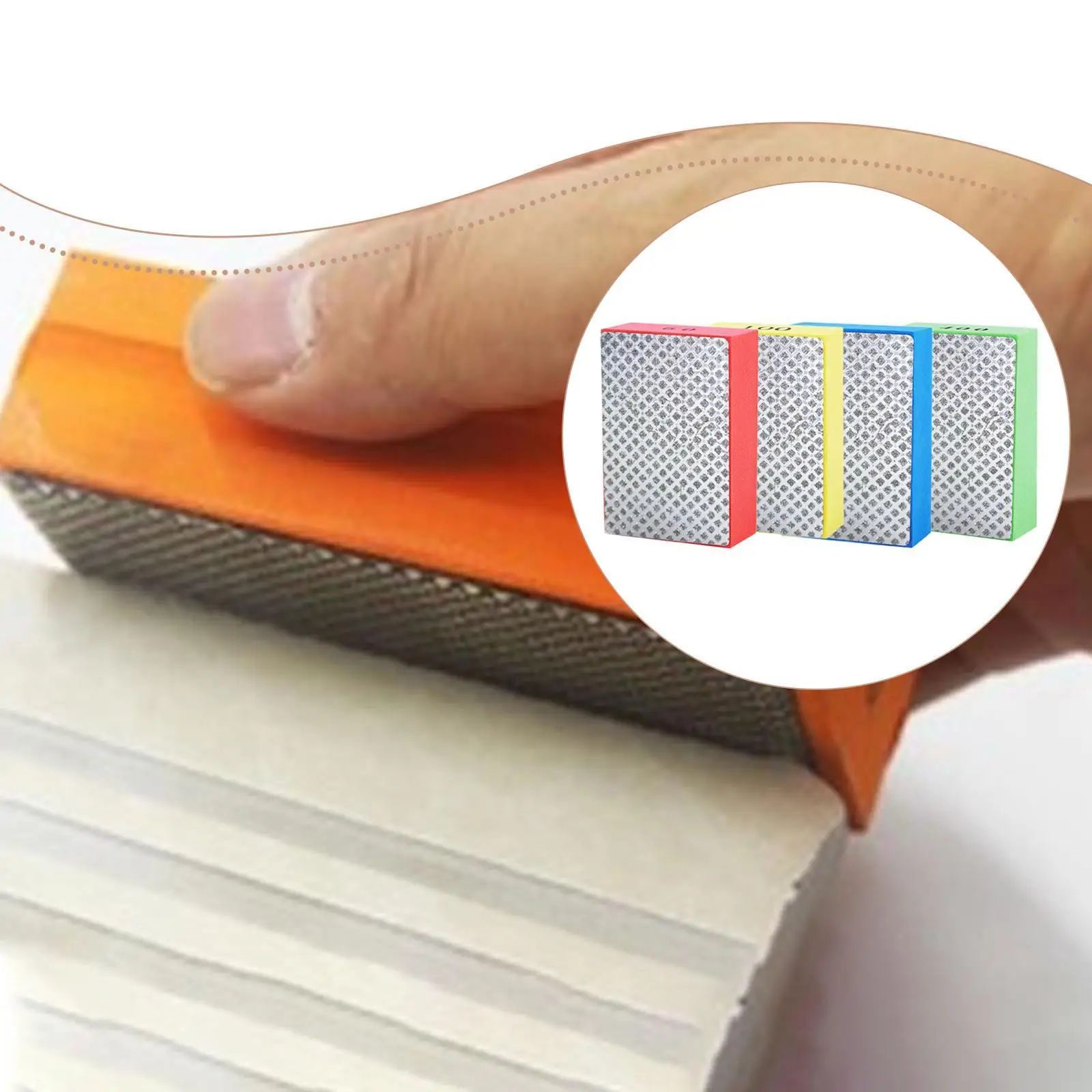 

Polishing Reusable Sanding Blocks Diamond Sponge Hand Tool Kit for Edge Smoothing Stone Tile Glass Metal Finishing
