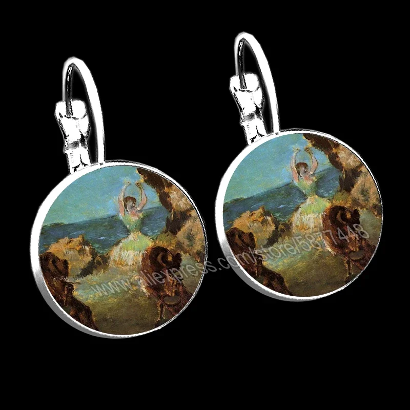 2023 Ballet Dancer Earrings Dancer Oil Painted Glass Earrings Suitable for Girls and Women Who Love Dancing Art Earrings