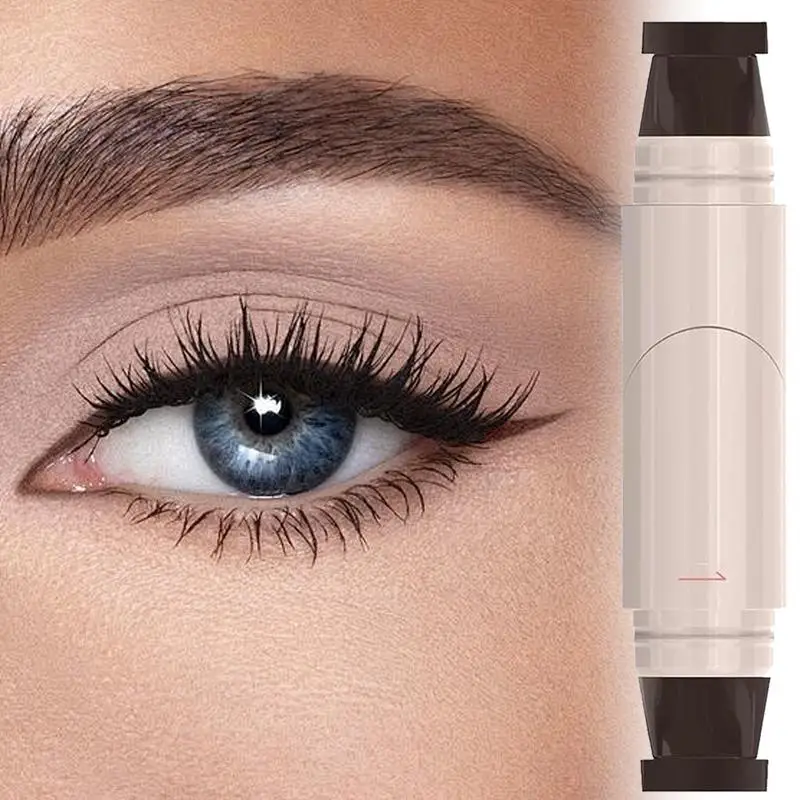 Delineador de ojos, plantilla para ojos, doble cabeza, resistente al agua, delineador de larga duración, lápiz para maquillaje fácil, cosméticos para cejas 	 Modelar