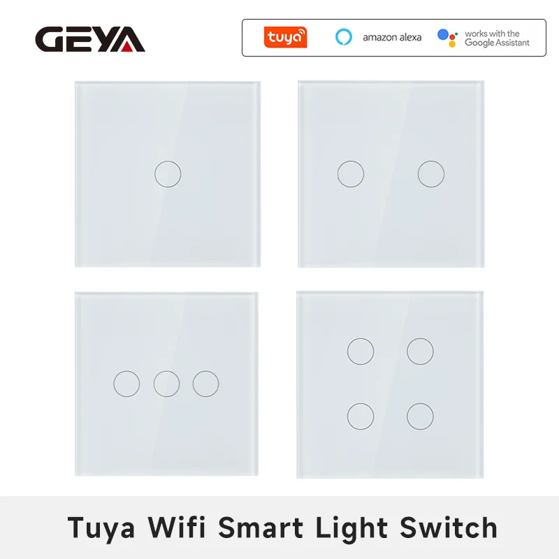 

Zero Fire Universal EU Smart WiFi Switches 1/2/3Gang Intelligent Touch Light Switch Wall Sensory Switches Tuya Smart Life Alexa