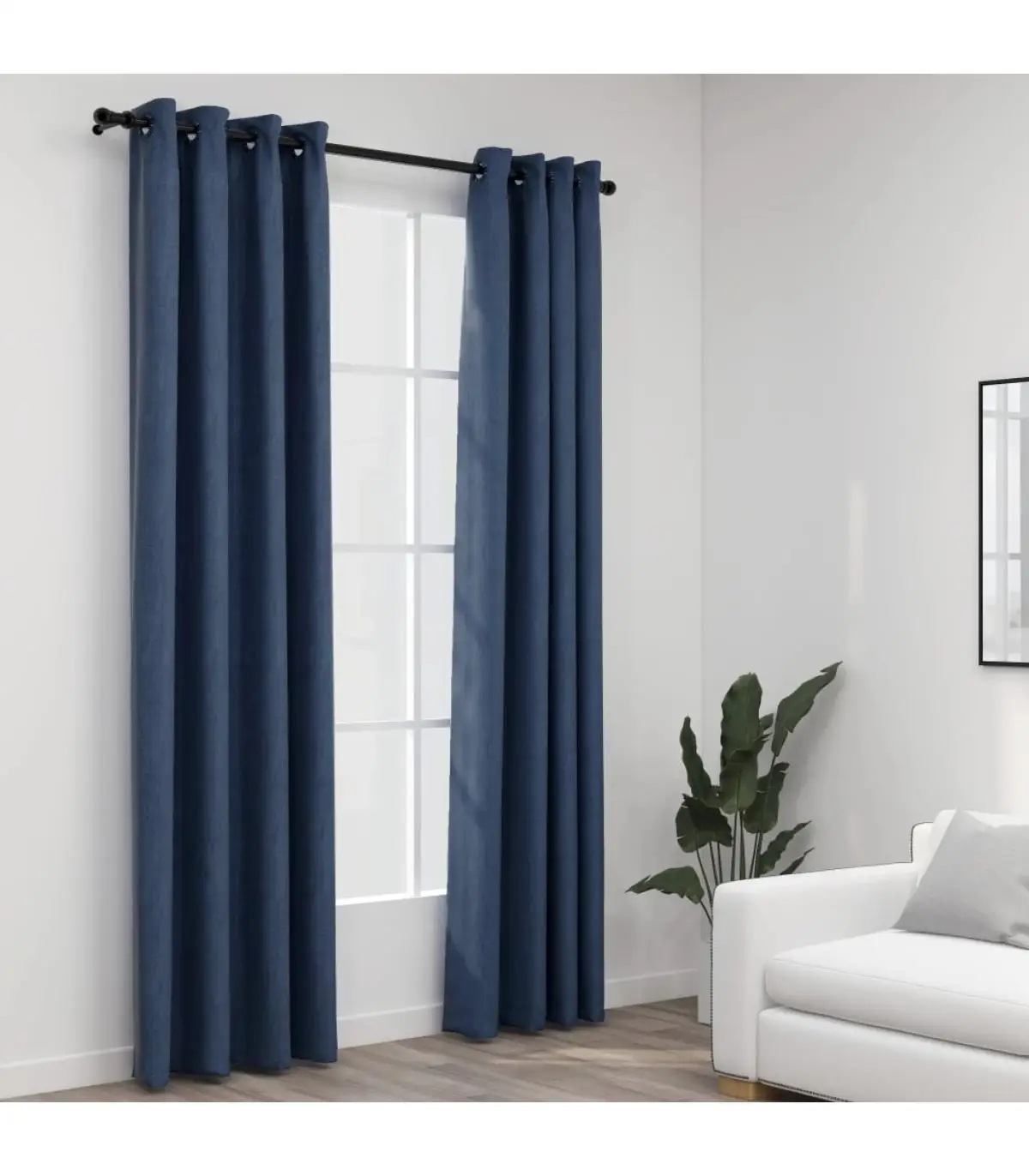 2 PCs blue 140x225 cm curtains blackout curtains with eyelets with eyelets