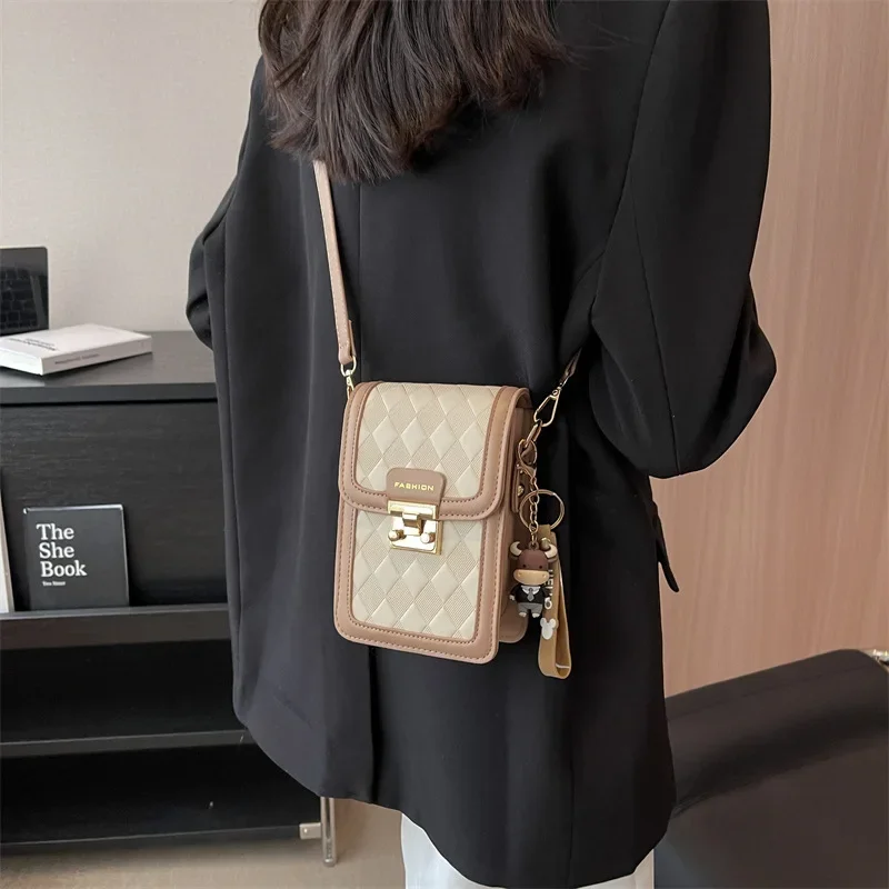 Fashion Retro PU Women\'s Bag High Quality Versatile Small Square Bag Shoulder Bag Street Trend Mobile Phone Bag Crossbody Bag