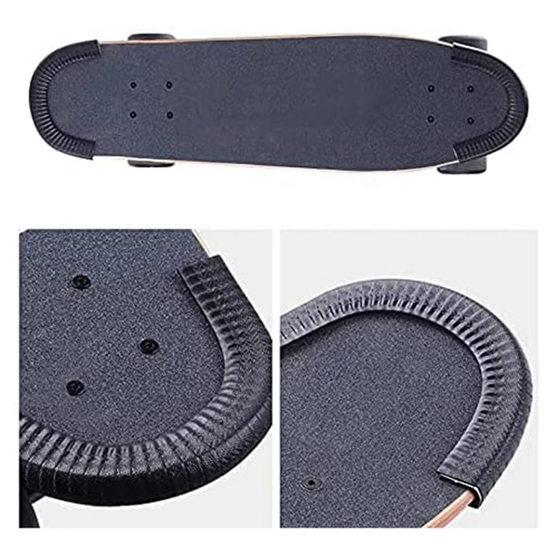 NEW-2Pair Skateboard Nose And Tail Guards, Longboard Edge Protection, Impact Resistant Rubber Cover