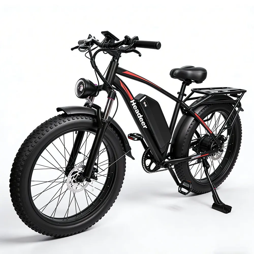 Elektrische fiets HEADEER BD2640 750W motor 48V21.6AH accu 26-inch dikke banden E-bike dubbele schijfrem off-road mountain E-bike
