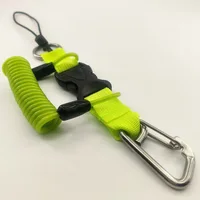 Cordón de buceo de seguridad, cuerda en espiral con hebilla de liberación rápida, bobina de resorte de acero inoxidable para buceo, surf, natación