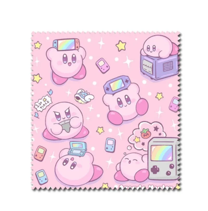 Kawaii Kirby Cartoon Glasses Cleaner Microfiber Cleaning Cloth for Glasses Cloth Lens Phone Screen Cleaning Wipes Gift Wholesale