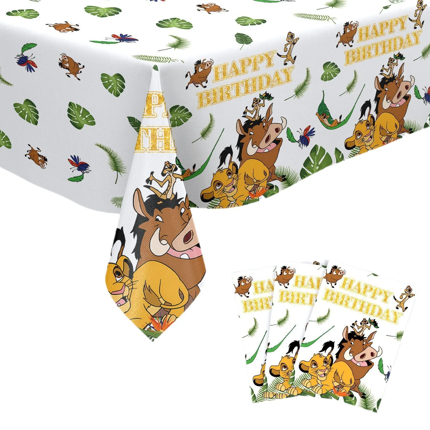 Lion King Simba Birthday Party Decorations Included Balloon Banner Tablecloth Paper Cups and Plates Napkins for Kid Baby Shower