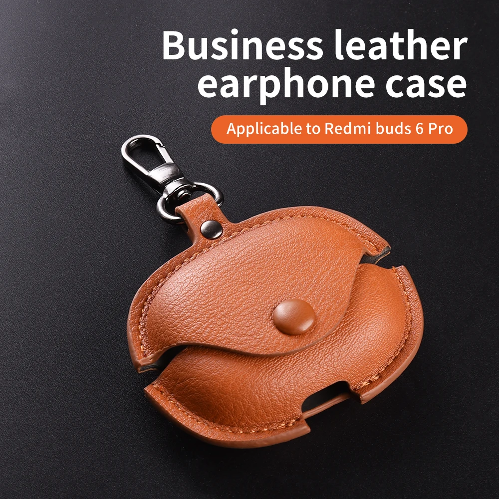 2025 Redmi Buds 6 pro 케이스의 새로운 기능 Redmi Buds 6pro 케이스 용 가죽 비즈니스 이어폰 케이스 헤드셋 쉘 헤드폰 커버