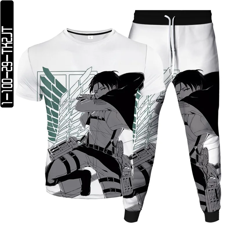 Anime Demon Slayer Kimetsu no Yaiba 3D Printed Clothes Men Women T-Shirt Pants 2pcs Set Tracksuits Summer Casual Suit Size S-6XL