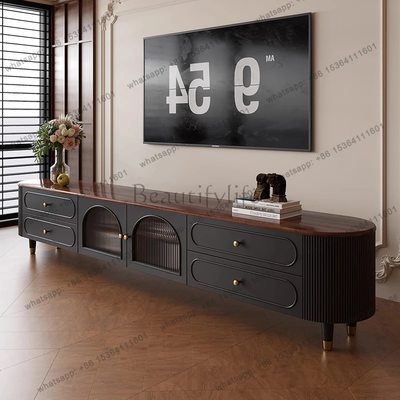 GZStorage Mobile TV-Ständer Luxuriöse Wohnzimmer-Vitrine mit Schubladen Holz-Designer-TV-Tisch Universelle Möbel im Chinesischen Stil