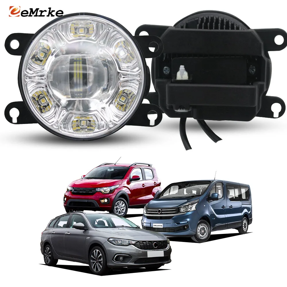 

LED Fog Lights for Fiat Tipo Egea Mobi 2017-2025 Talento 2016-2021 DOT. CE. E-mark E4 18W Car Fog Driving Lamp DRL Ring
