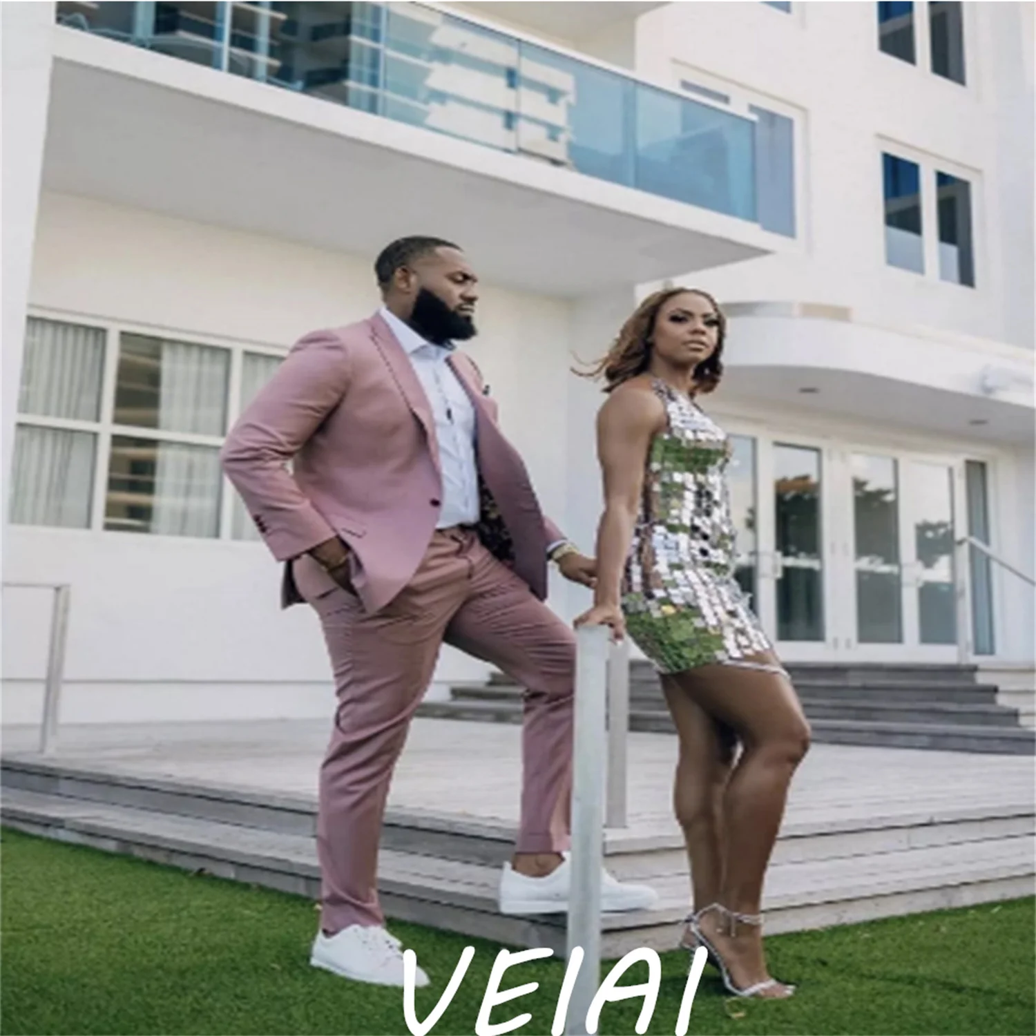 

Розовые мужские костюмы по индивидуальному заказу, 3-х предметный приталенный пиджак на одной пуговице, костюм для выпускного вечера, куртка с остроконечными лацканами, одежда для жениха, смокинги (пальто + жилет + Па