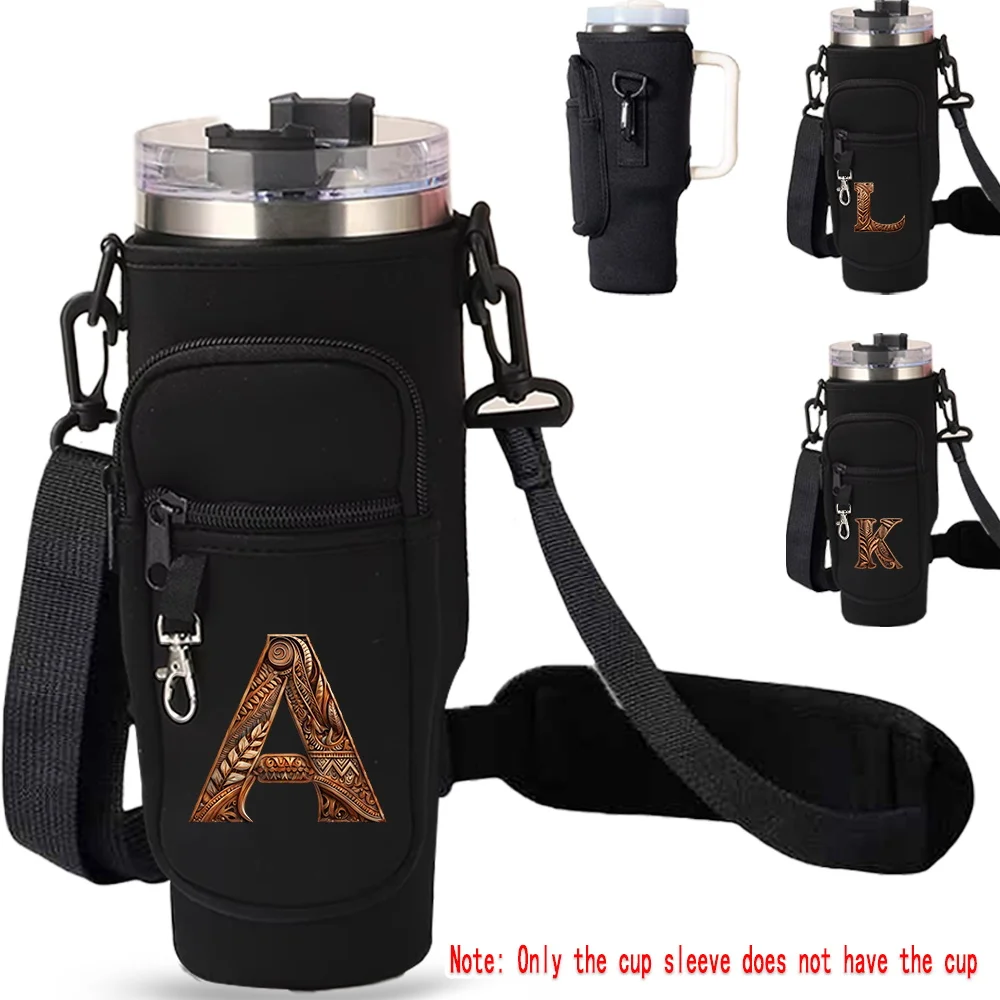Storage cup holder/simple modern drum, water bottle carrying bag with phone pocket, hiking gym trip