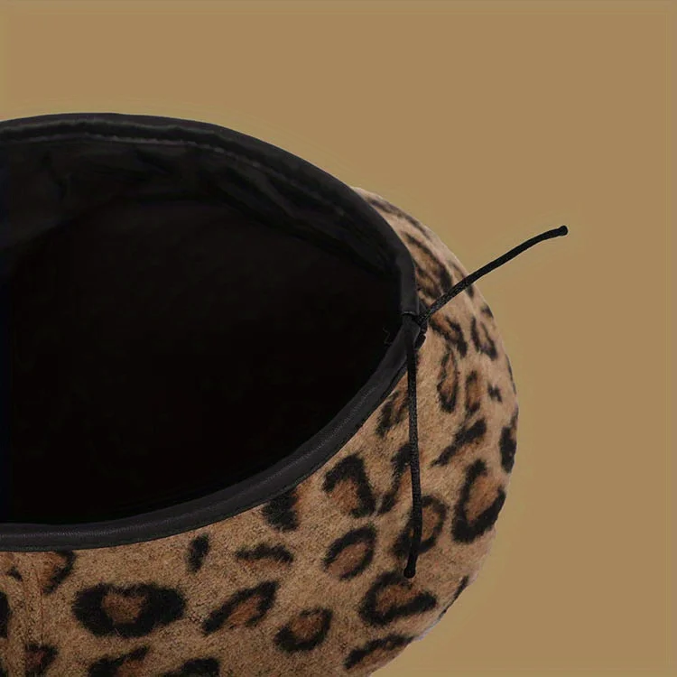 Boinas con estampado de leopardo para mujer y niña, sombrero octogonal elegante para exteriores, pintor para estudiantes, moda británica de invierno