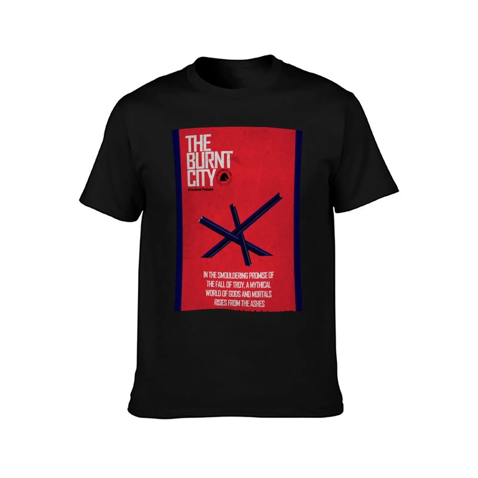 The Burnt City T-Shirt, Summer Casual Cotton Tee, Oversized Streetwear Tops, Vintage Graphic Print, Loose Fit Short Sleeve