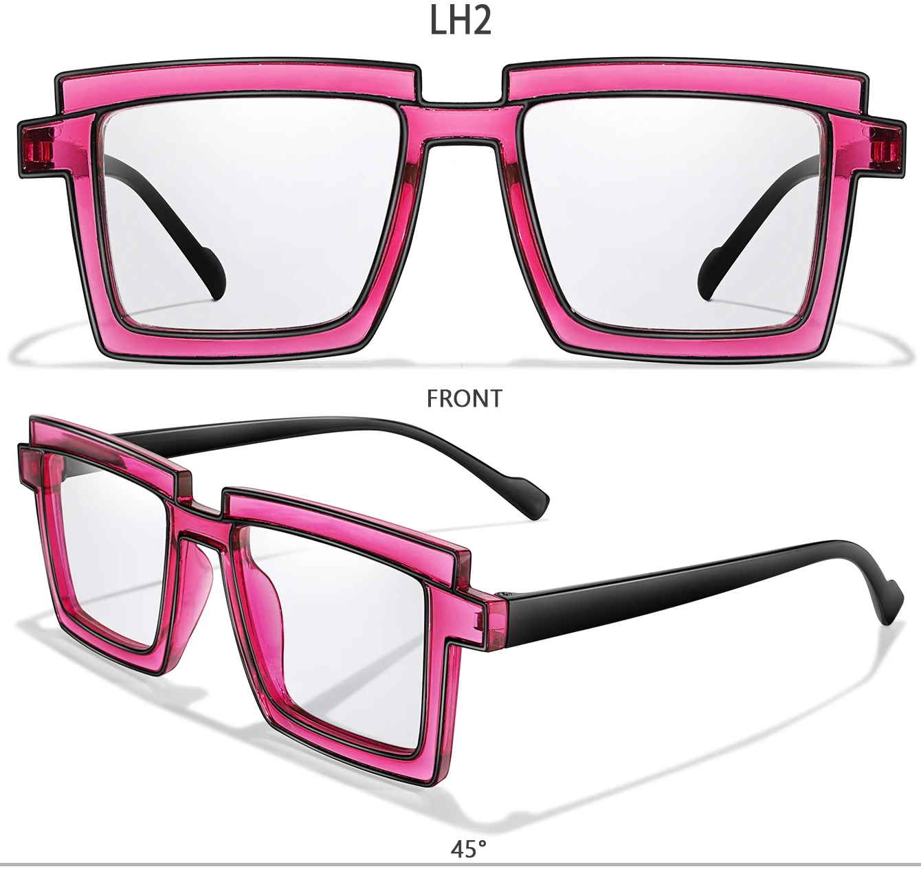 3 Paar Übergroße Transparente Sonnenbrillen für Damen, Skizzenlinien-Form, für Alltagsoutfits, Angeln, Radfahren, Reisen, Strandurlaub – Detail 5