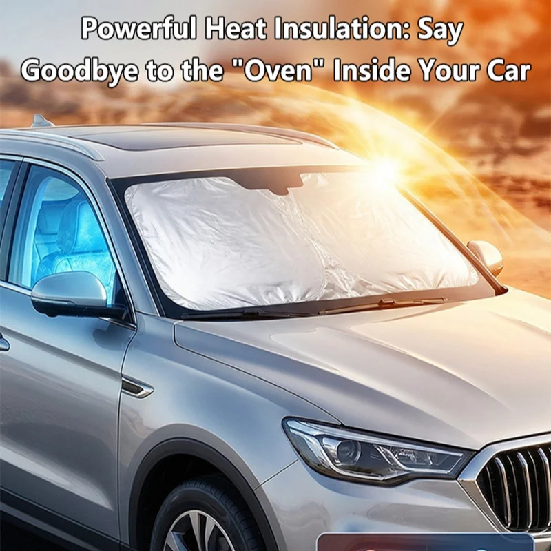 Foldable Car Front Windshield Sun Shade Heat Insulation Light Blocking Sun Visor Summer Vehicle Cooling Sun Protection Cover