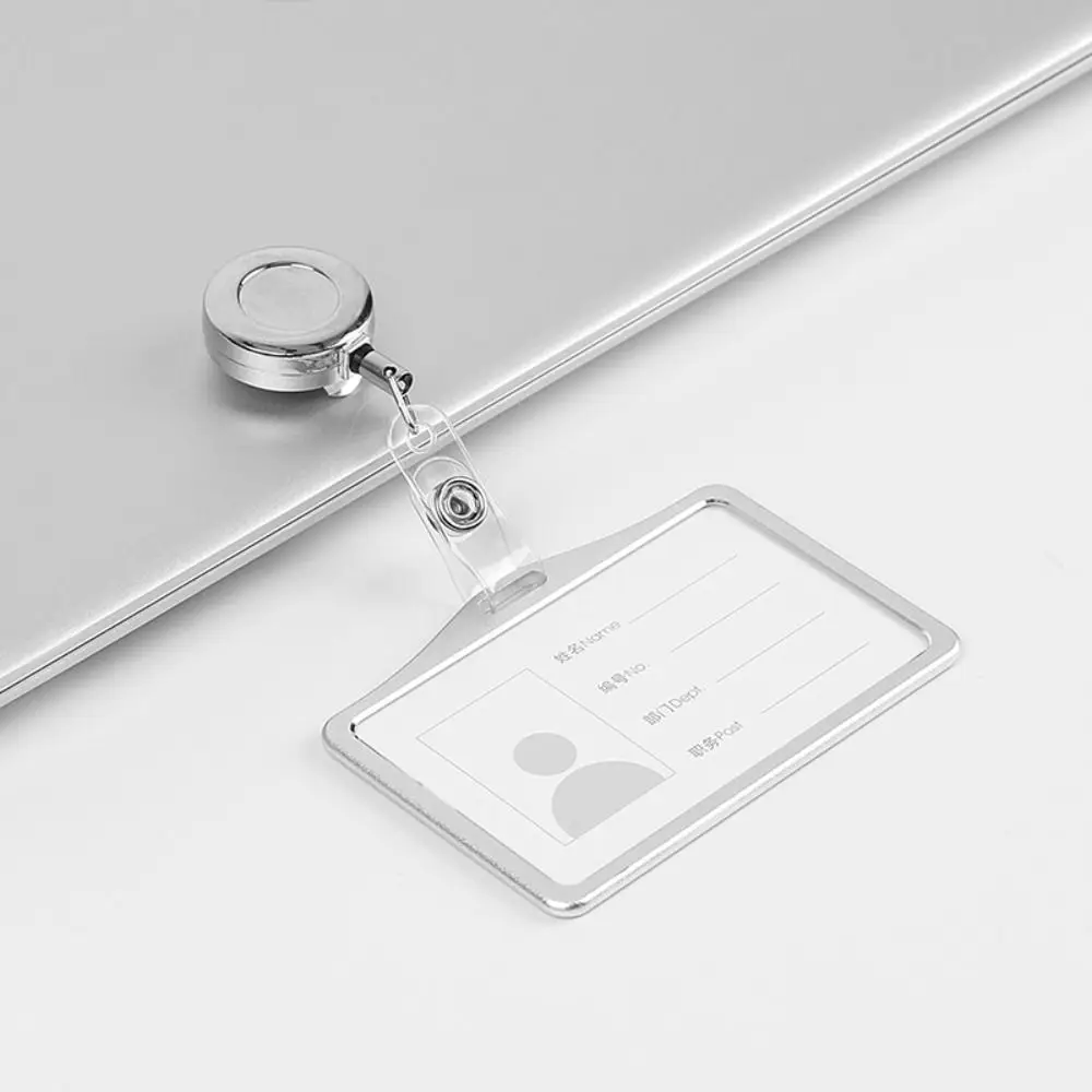 Holder Office Supplies ID Card Clips Horizontal Card Protector Vertical Card Cover Aluminum Alloy Card Cover Simple Card Case