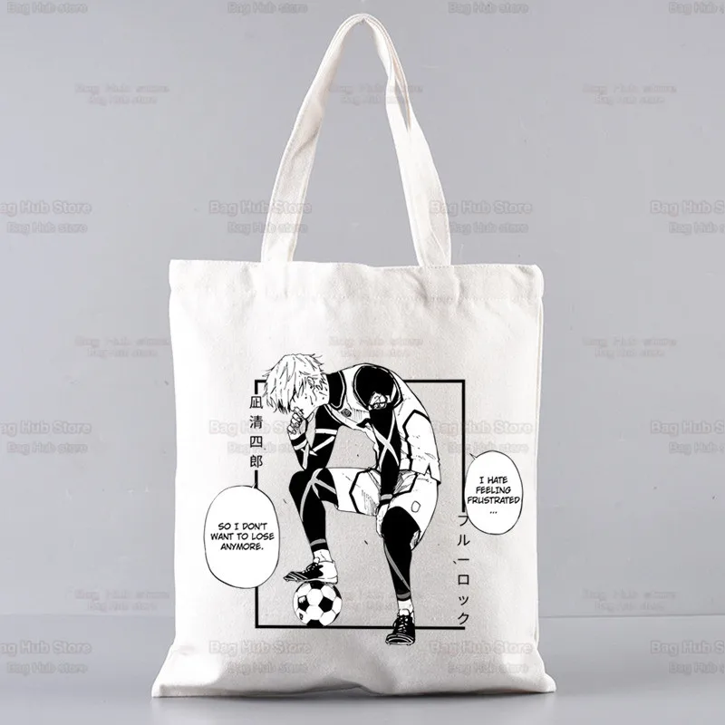 BLUE LOCK Shopper Shopping Tote Bag Shoulder Bag Isagi Yoichi Seishiro Nagi Meguru Bachira Canvas Bags Capacity Handbag