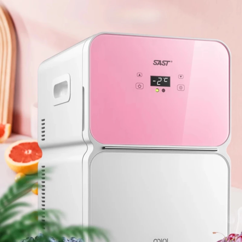 ‌ Dual-Core ตู้เย็นขนาดเล็กสําหรับรถยนต์/หอพักแผงกระจกนิรภัย Cool Warm โหมด Travel แบบพกพา Cooling Box Single-ใช้ตู้เย็น ‌