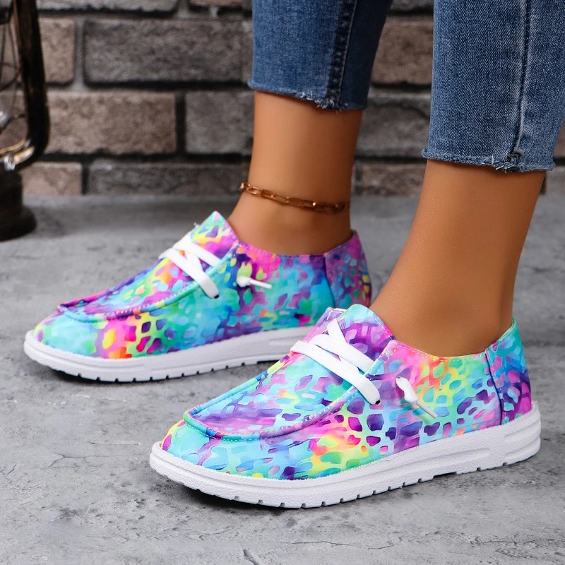 Women Sneakers Mix Color Knitted Autumn Loafers Breathable Soft Sole Running Shoes for Women New Slip on Flats Sneakers Woman