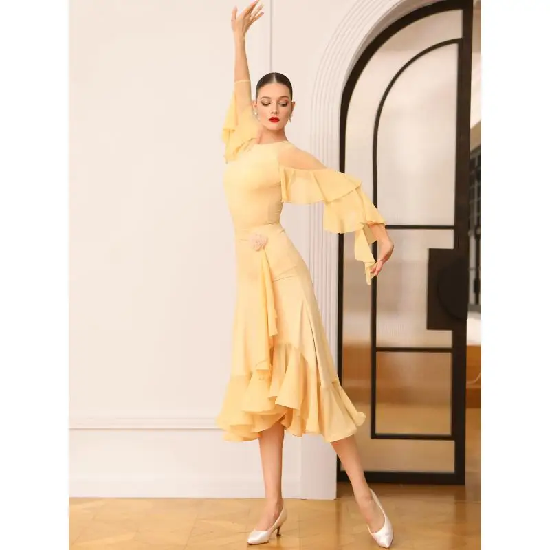 2024 Modern Dance Skirt New Professional Adult Ballroom Dance Practice Clothing High-end Ballroom Dance Skirt S005