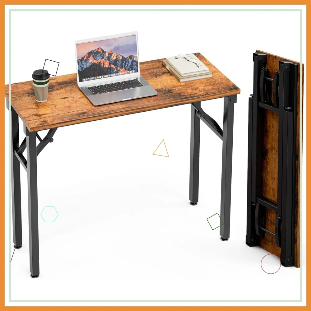 

Складной офисный стол, портативный мини-стол 35,8 дюйма для небольших помещений в спальне, общежитии, квартире — сборка не требуется