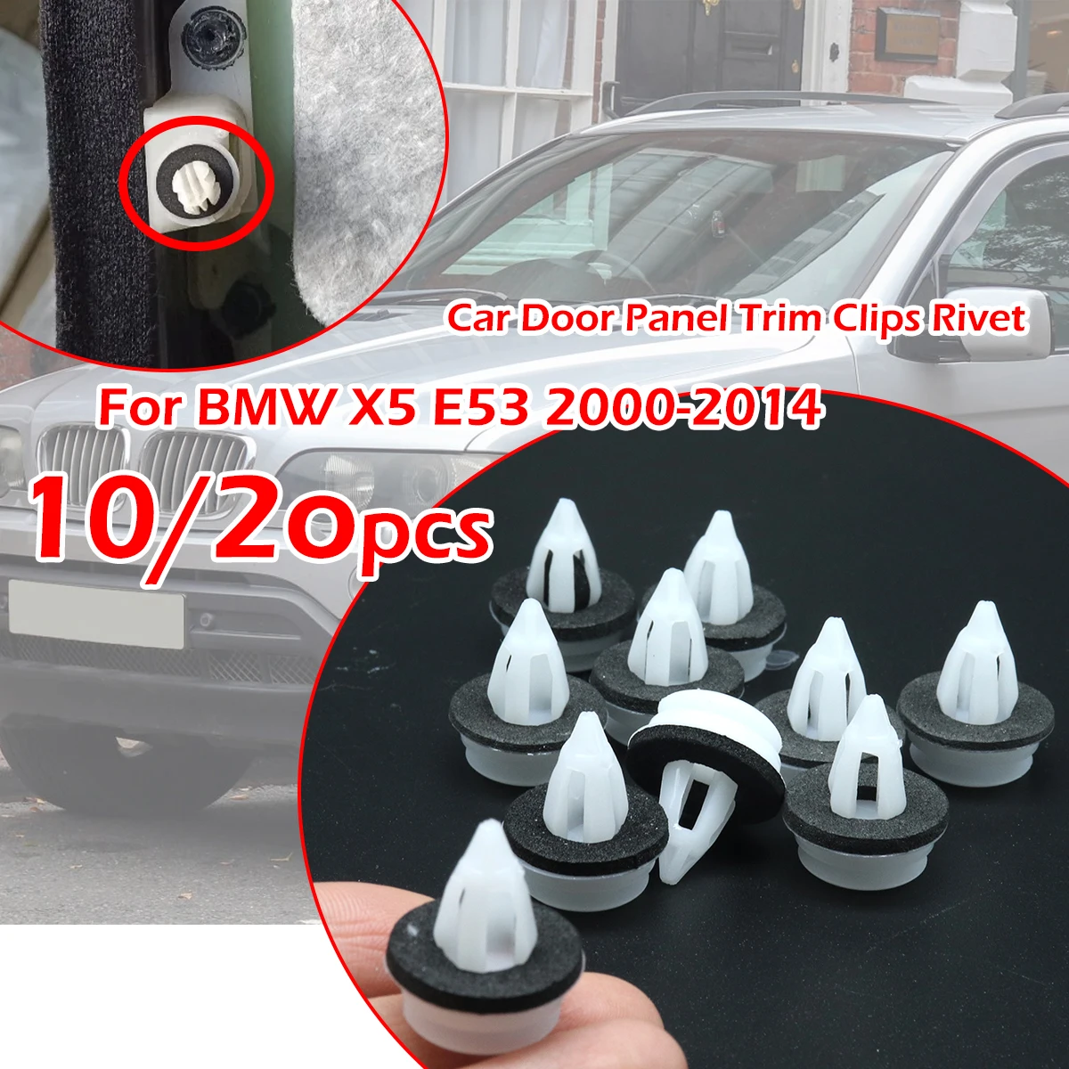

10/20Pc For BMW X5 E53 2000 2001 -2014 3 Series E46 F30 F31 F80 Car Door Cards Panel Fascia Trim Clips Rivets replacement part