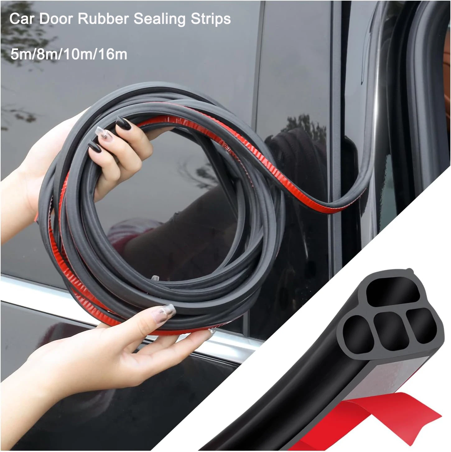 

Car Door Rubber Seal Strip Double Layer L Shape Automotive Weather Stripping Soundproofing Car Door Seal Strip for Car Trunk